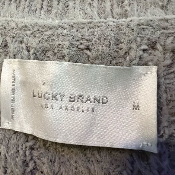 Beautiful like new Lucky Brand gray cozy sweater size M - Picture 5 of 9